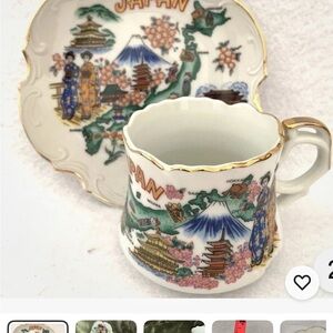 Vintage Japan Themed Mug and Plate Set